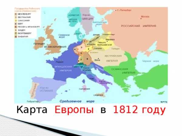 Карта европы 1812 года на русском языке